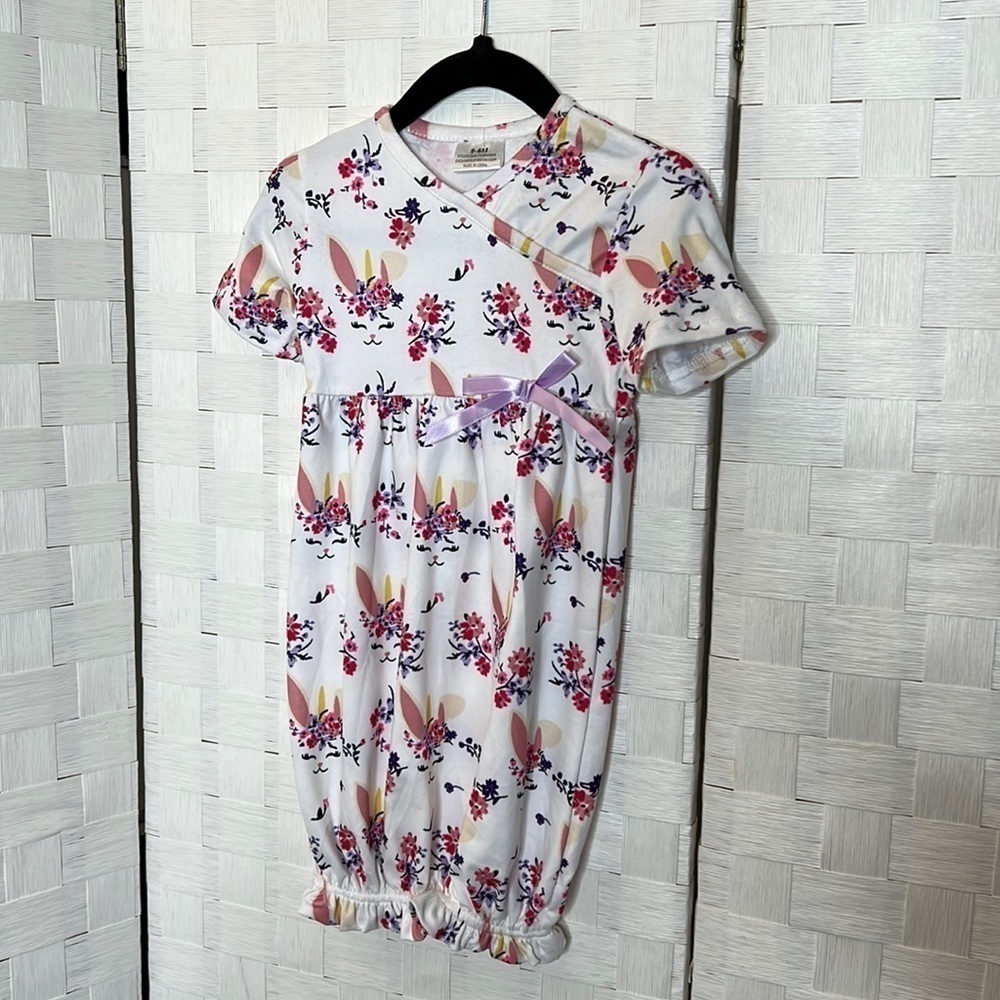 honeydew White floral baby romper